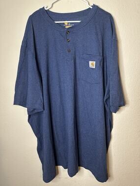 NWOT Carhartt Original Fit Blue Short Sleeve Men's Size 4XL Casual Work